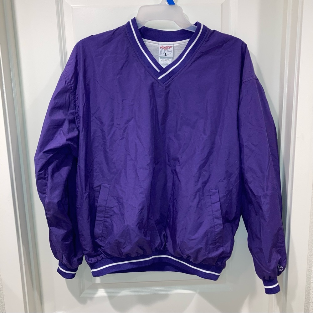 Rawling 90s Vintage Sweatshirt Sweater Pullover Windbreaker purple unisex size L